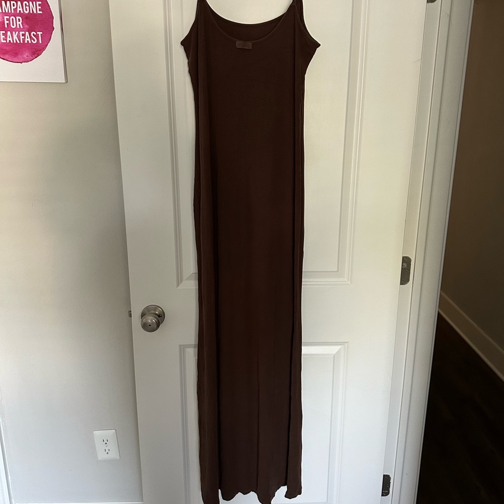 SKIMS Long Slip Dress Soft Lounge 3X Brown